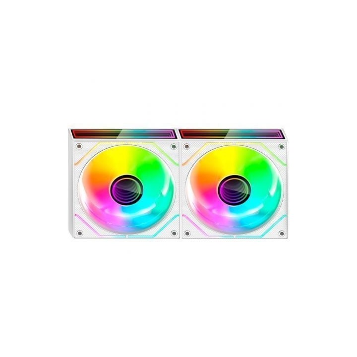 Pack 2 Ventiladores Mars Gaming MF-3DPROX2R/ 12cm/ ARGB/ Blancos
