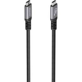 Cable USB 3.2 Tipo-C Aisens A107-0989/ USB Tipo-C Macho - USB Tipo-C Macho/ Hasta 100W/ 10Gbps/ 4m/ Negro