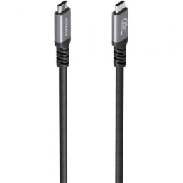 Cable USB 3.2 Tipo-C Aisens A107-0990/ USB Tipo-C Macho - USB Tipo-C Macho/ Hasta 100W/ 10Gbps/ 5m/ Negro