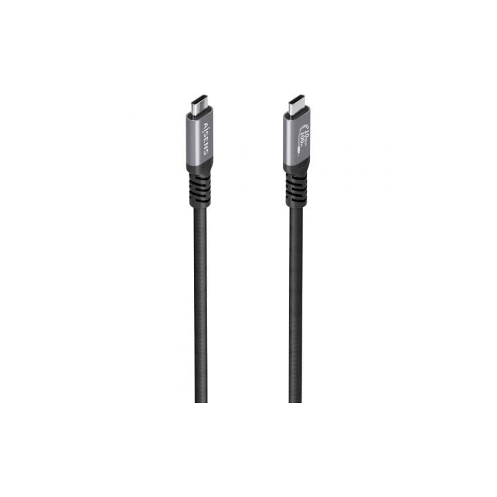 Cable USB 3.2 Tipo-C Aisens A107-0990/ USB Tipo-C Macho - USB Tipo-C Macho/ Hasta 100W/ 10Gbps/ 5m/ Negro