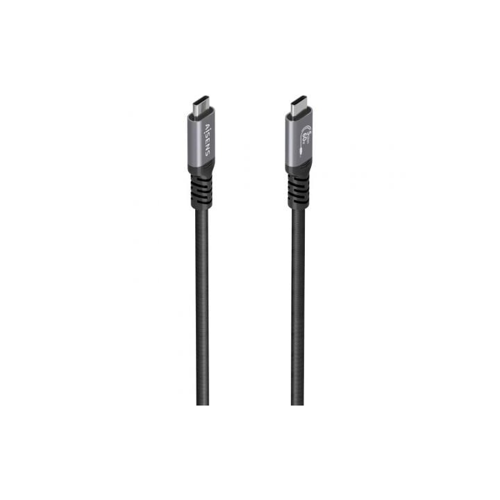 Cable USB 3.2 Tipo-C Aisens A107-0991/ USB Tipo-C Macho - USB Tipo-C Macho/ Hasta 60W/ 5Gbps/ 7m/ Negro