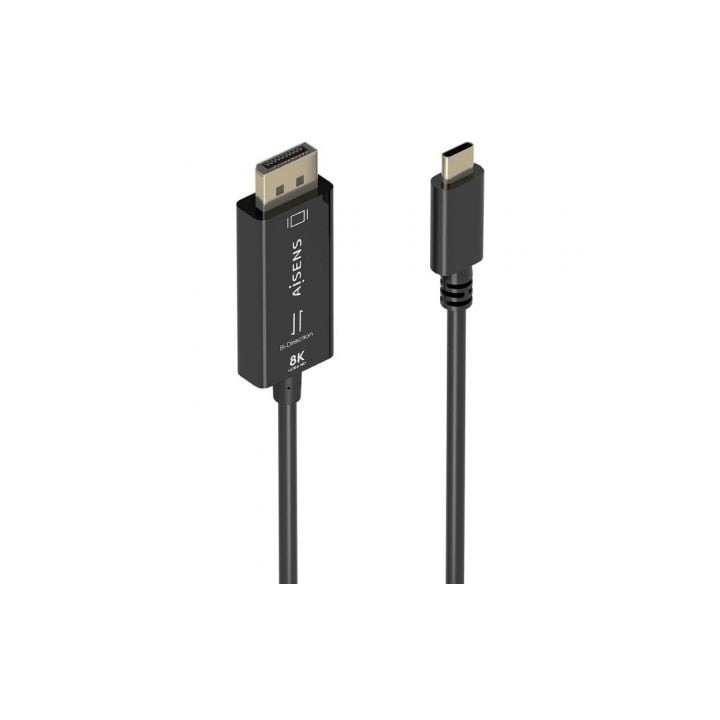 Cable Conversor Aisens A109-0879/ USB Tipo-C Macho - DisplayPort Macho/ 1.8m/ Negro