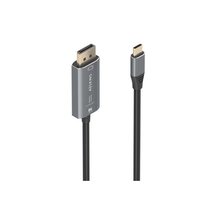 Cable Conversor Aisens A109-0880/ USB Tipo-C Macho - DisplayPort Macho/ 1.8m/ Negro