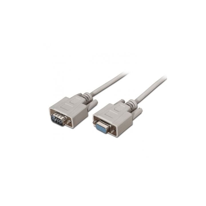 Cable Serie RS232 Aisens A112-0065/ DB9 Macho - DB9 Hembra/ Hasta 0.15W/ 1.6Mbps/ 1.8m/ Beige