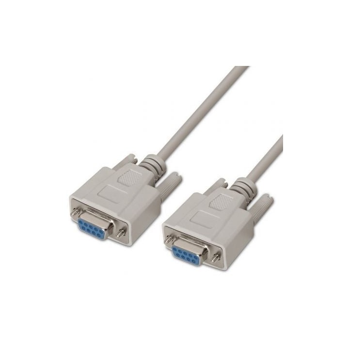 Cable Serie RS232 Aisens A112-0066/ DB9 Hembra - DB9 Hembra/ Hasta 0.15W/ 1.6Mbps/ 1.8m/ Beige