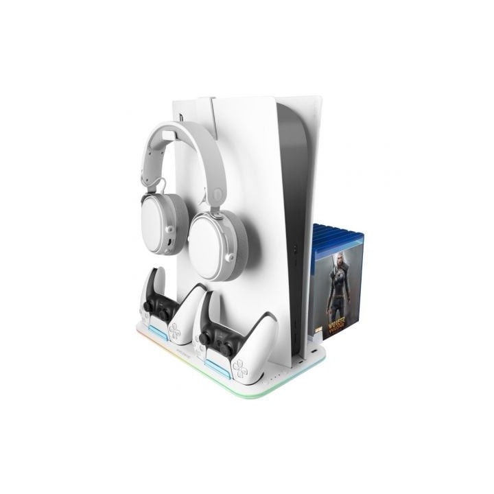 Soporte Multifunción RGB para PS5 Mars Gaming MPS5-B2/ Blanco