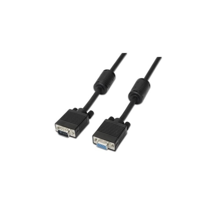 Cable SVGA Aisens A113-0079/ VGA Macho - VGA Hembra/ Hasta 3W/ 10Mbps/ 3m/ Negro