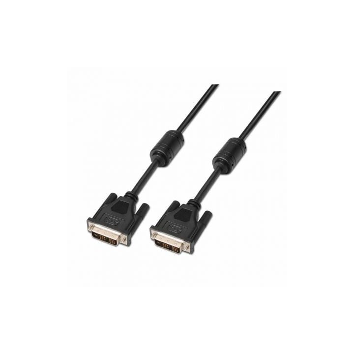 Cable DVI Aisens A117-0086/ DVI-D Macho - DVI-D Macho/ Hasta 3W/ 10Mbps/ 1.8m/ Negro