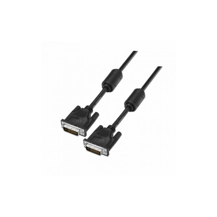 Cable DVI Aisens A117-0089/ DVI-D Macho - DVI-D Macho/ Hasta 3W/ 10Mbps/ 1.8m/ Negro