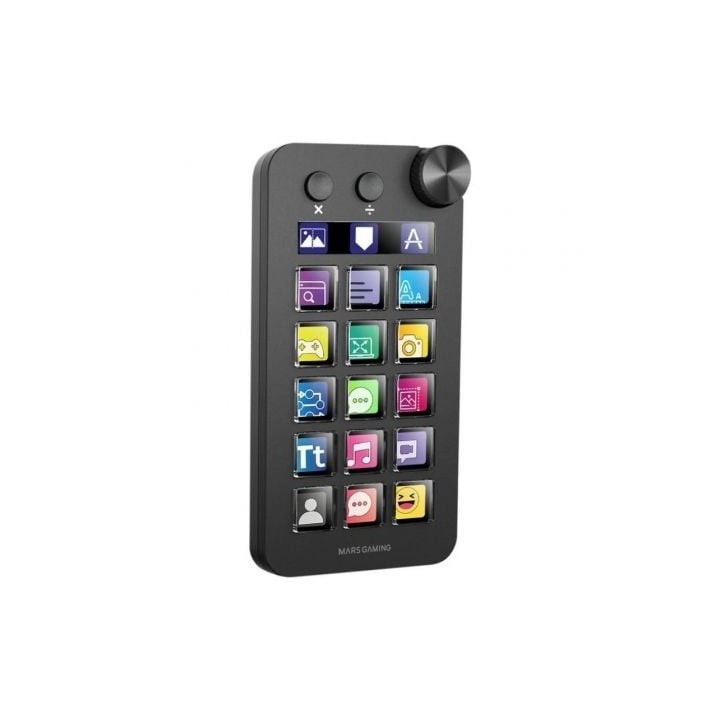 Control Deck Mars Gaming MSD-NEO/ 15 Teclas LCD/ 1 Rueda/ 2 Botones/ Negro