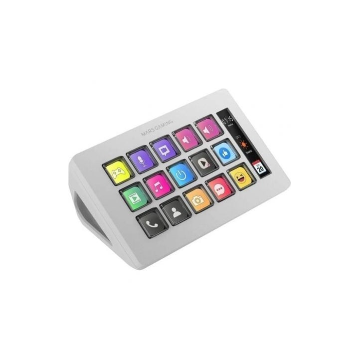 Stream Deck Slim Mars Gaming MSD-ONE/ 15 Teclas LCD/ Blanco