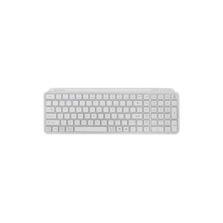 Teclado Compacto Inalámbrico Mars Gaming MK-SILENKEYS/ Blanco
