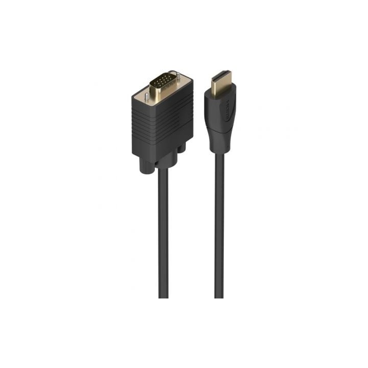 Cable Conversor Aisens A122-1012 SVGA Macho/ HDMI Macho/ 2m/ Negro