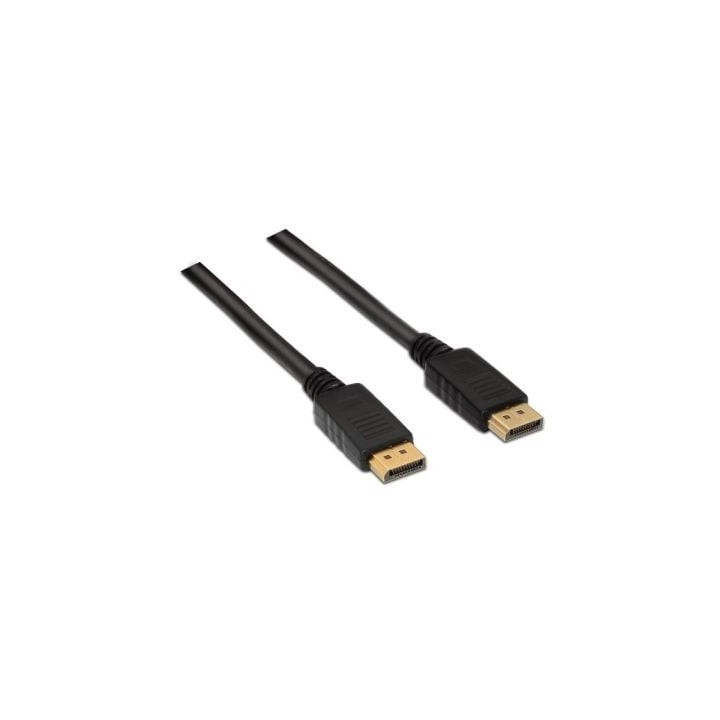 Cable DisplayPort 1.2 4K Aisens A124-0130/ DisplayPort Macho - DisplayPort Macho/ Hasta 5W/ 2300Mbps/ 3m/ Negro