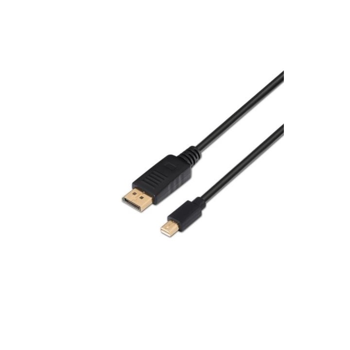 Cable Mini DisplayPort 1.2 4K Aisens A124-0131/ DisplayPort Macho - Mini DisplayPort Macho/ Hasta 5W/ 2300Mbps/ 2m/ Negro
