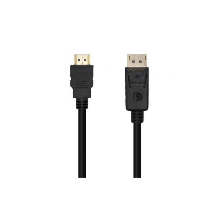 Cable Conversor Aisens A125-0459/ DisplayPort Macho - HDMI Macho/ Hasta 5W/ 2300Mbps /1m/ Negro