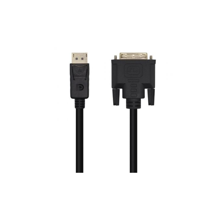 Cable Conversor Aisens A125-0463/ DisplayPort Macho - DVI Macho/ Hasta 5W/ 2300Mbps/ 3m/ Negro