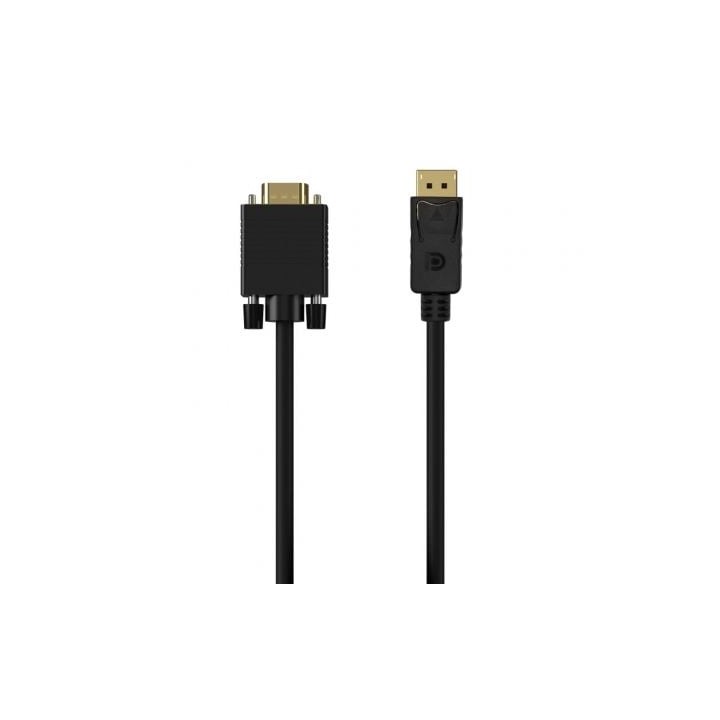 Cable Conversor Aisens A125-0552/ DisplayPort Macho - VGA Macho/ Hasta 5W/ 2300Mbps/ 1m/ Negro