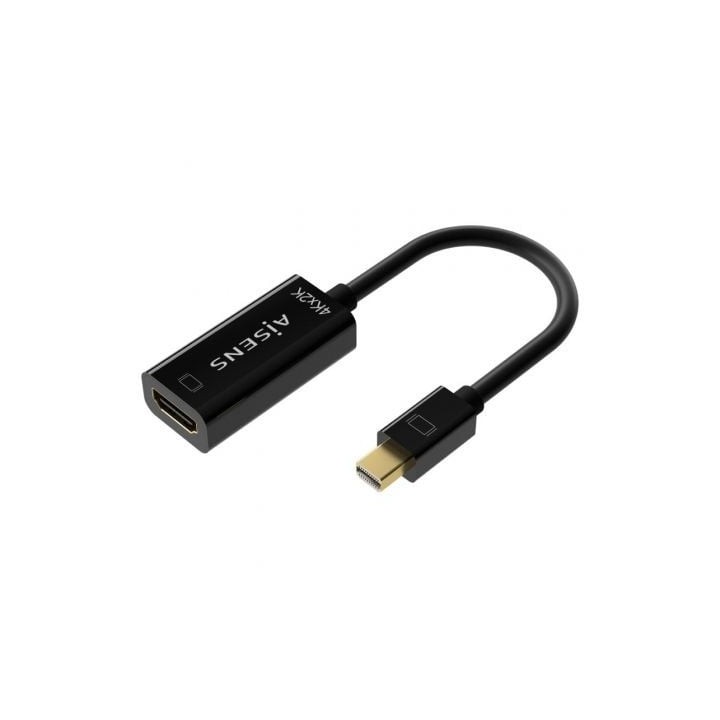 Cable Conversor Aisens A125-0643/ Mini DisplayPort Macho - HDMI Hembra/ Hasta 5W/ 2300Mbps/ 15cm/ Negro