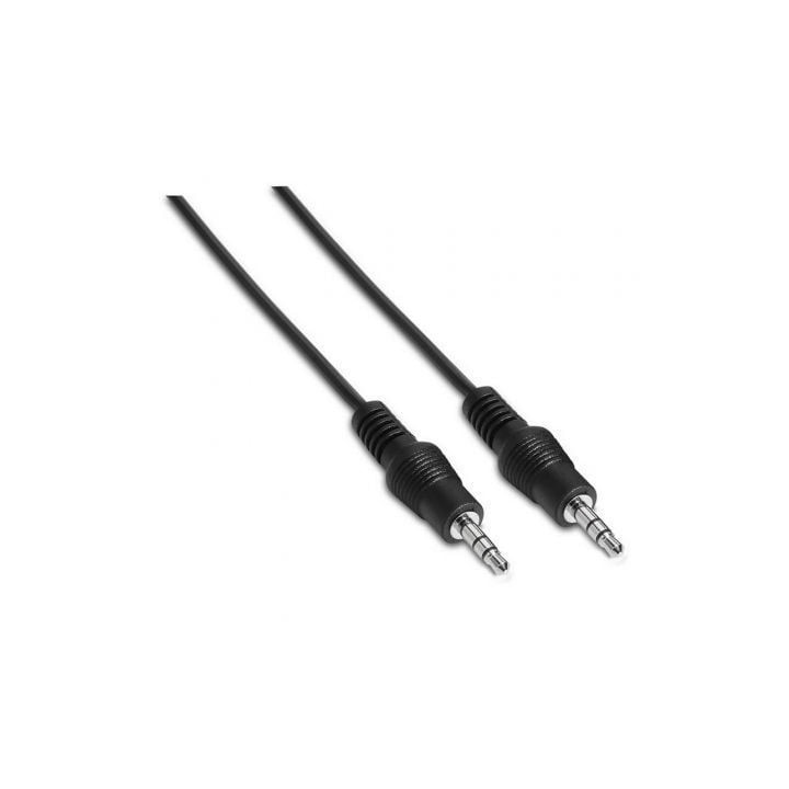 Cable Estéreo Aisens A128-0141/ Jack 3.5 Macho - Jack 3.5 Macho/ Hasta 0.1W/ 30cm/ Negro