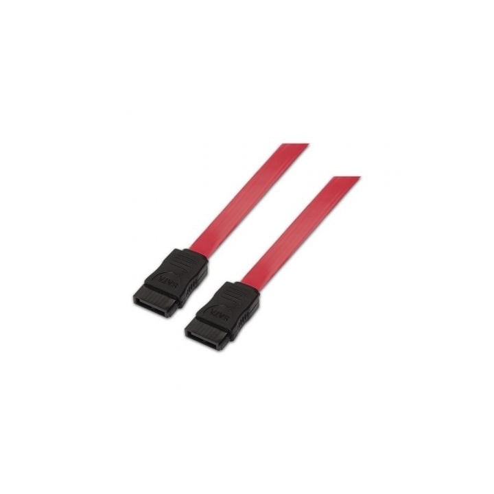 Cable SATA Aisens A130-0153/ SATA Hembra - SATA Hembra/ Hasta 0.1W/ 768Mbps/ 50cm/ Rojo