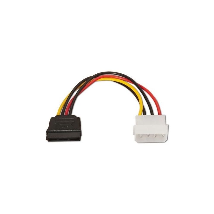 Cable Alimentación SATA Aisens A131-0158/ Molex 4 PIN Macho - SATA Hembra/ Hasta 54W/ 16cm