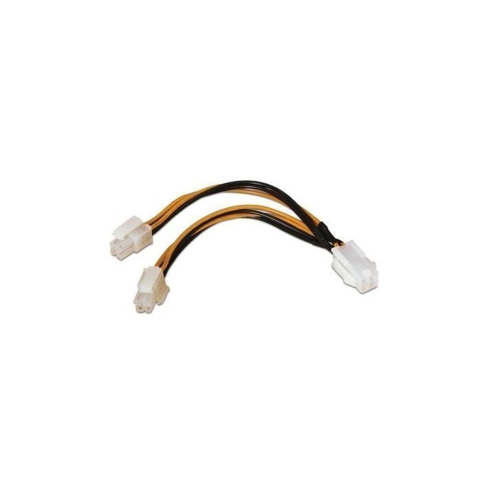 Cable Alimentación para Microprocesador Aisens A131-0166/ Molex 4+4 PIN Macho - Molex 4 PIN Hembra/ Hasta 54W/ 15cm