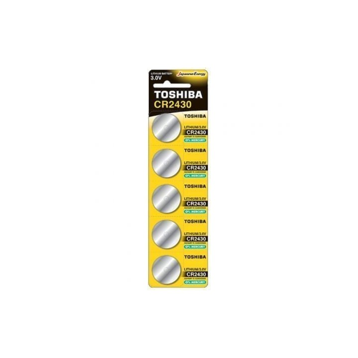 Pack de 5 Pilas de Botón Toshiba CR2430/ 3V/ Alcalinas