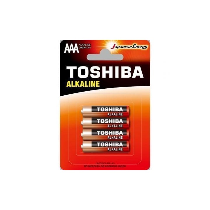 Pack de 4 Pilas AAA Toshiba Alkaline LR03/ 1.5V/ Alcalinas