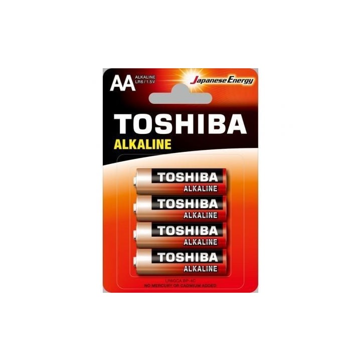 Pack de 4 Pilas AA Toshiba Alkaline LR6/ 1.5V/ Alcalinas