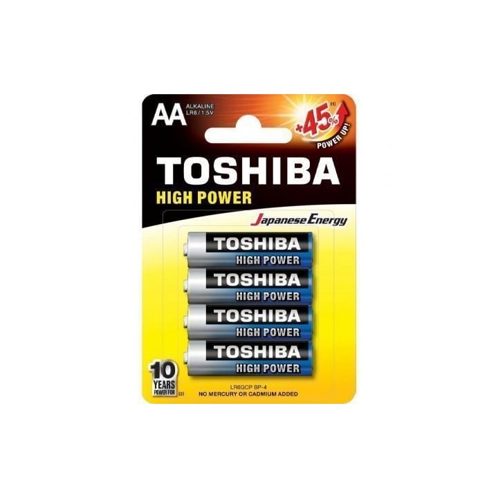 Pack de 4 Pilas AA Toshiba High Power LR6/ 1.5V/ Alcalinas