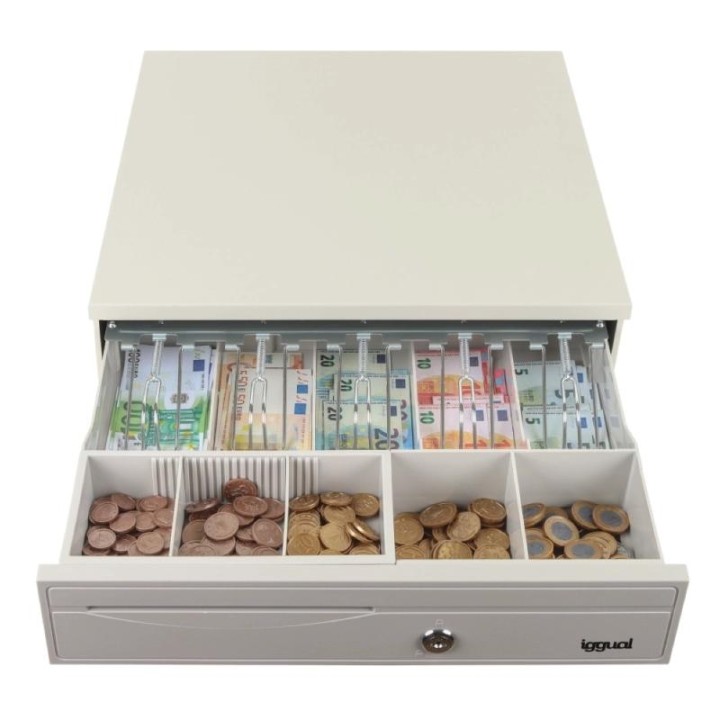 iggual Cajón portamonedas IRON-30W 42cm 5+5 blanco