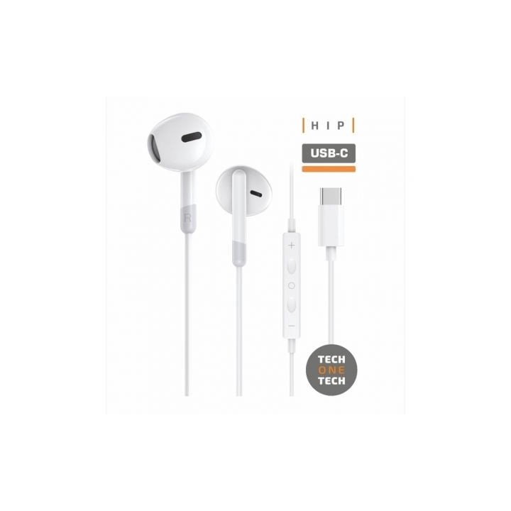 Auriculares Intrauditivos Tech One Tech earTECH TEC1301/ con Micrófono/ USB Tipo-C/ Blancos