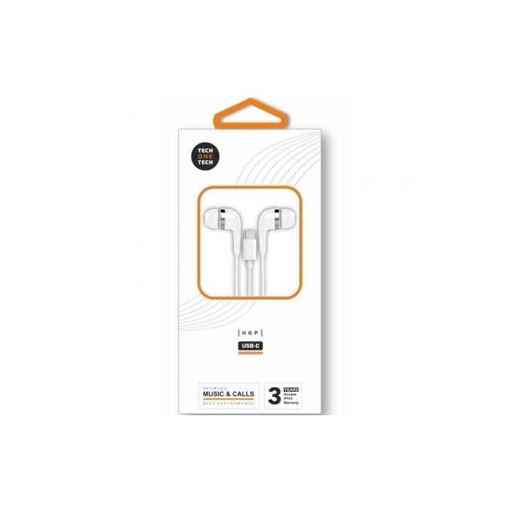 Auriculares Intrauditivos Tech One Tech earTECH TEC1304/ con Micrófono/ USB Tipo-C/ Blancos