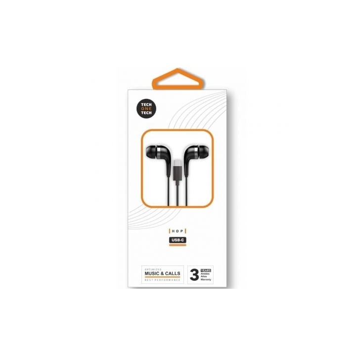 Auriculares Intrauditivos Tech One Tech earTECH TEC1305/ con Micrófono/ USB Tipo-C/ Negros