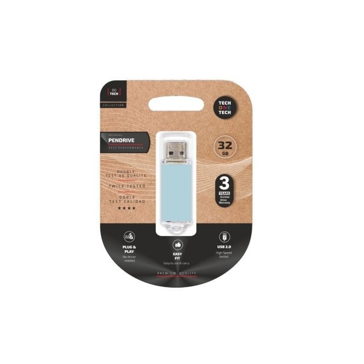 Pendrive 32GB Tech One Tech Basic USB 2.0/ Azul Cielo