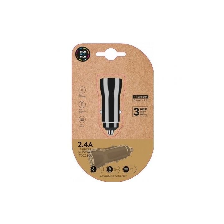 Cargador de Coche Tech One Tech TEC2802/ 2xUSB/ 12W