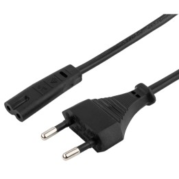 Gembird Cable Alimentación Euro 2pin C7 1.8M Negro