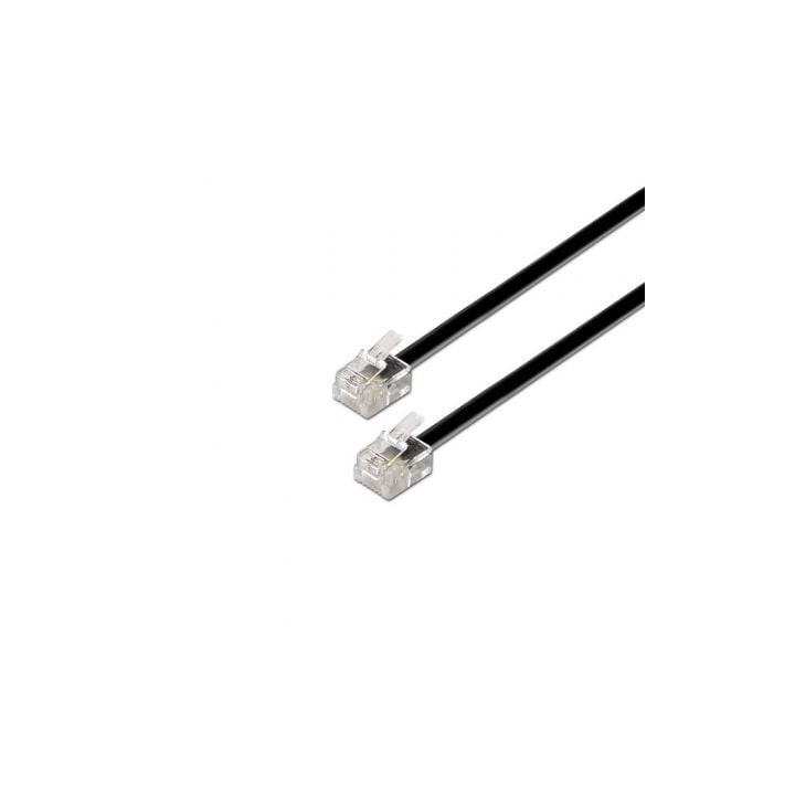 Cable de Teléfono RJ11 6P4C Aisens A143-0319/ 2m/ Negro