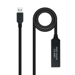 Cable Alargador Amplificador USB 3.0 Nanocable 10.01.0312/ USB Macho - USB Hembra/ 10m/ Negro