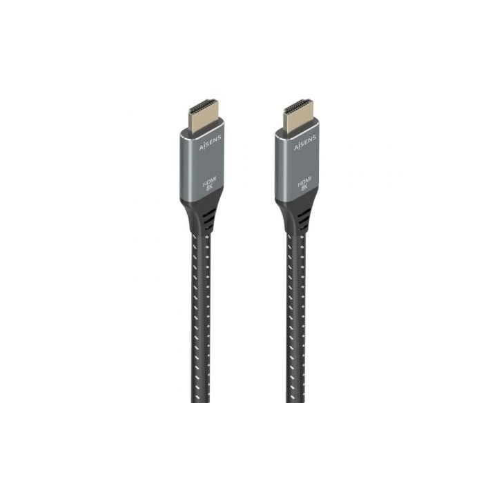 Cable HDMI 2.1 8K Aisens A150-0876/ HDMI Macho - HDMI Macho/ 5m/ Gris y Negro