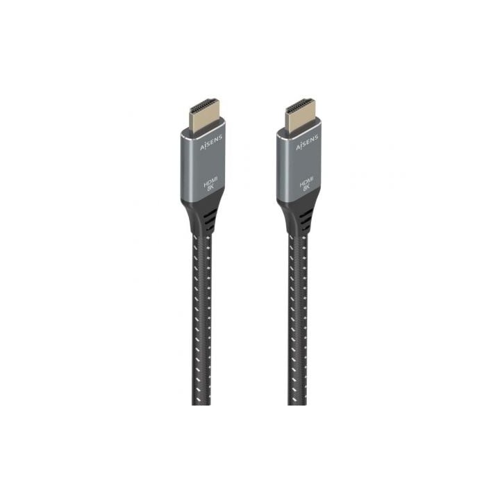 Cable HDMI 2.1 8K Aisens A150-0877/ HDMI Macho - HDMI Macho/ 7m/ Gris y Negro