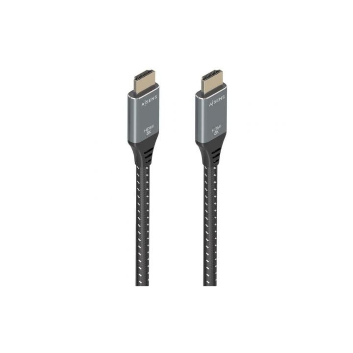 Cable HDMI 2.1 8K Aisens A150-0878/ HDMI Macho - HDMI Macho/ 10m/ Gris y Negro