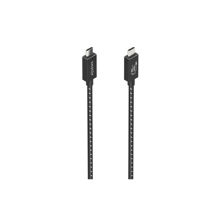 Cable USB 4.0 Tipo-C Aisens A156-0867/ USB Tipo-C Macho - USB Tipo-C Macho/ Hasta 240W/ 40Gbps/ 1m/ Gris
