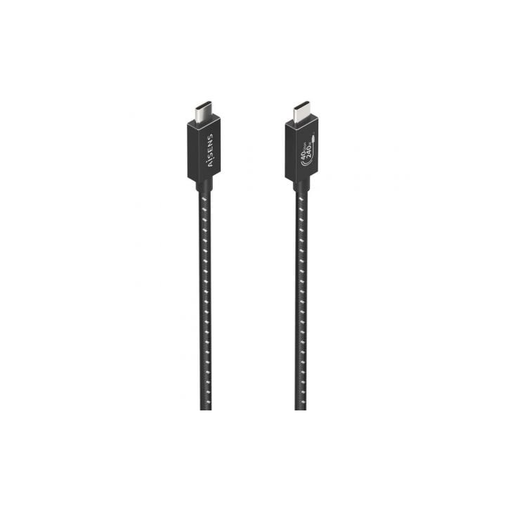 Cable USB 4.0 Tipo-C Aisens A156-0868/ USB Tipo-C Macho - USB Tipo-C Macho/ Hasta 240W/ 40Gbps/ 1.5m/ Gris
