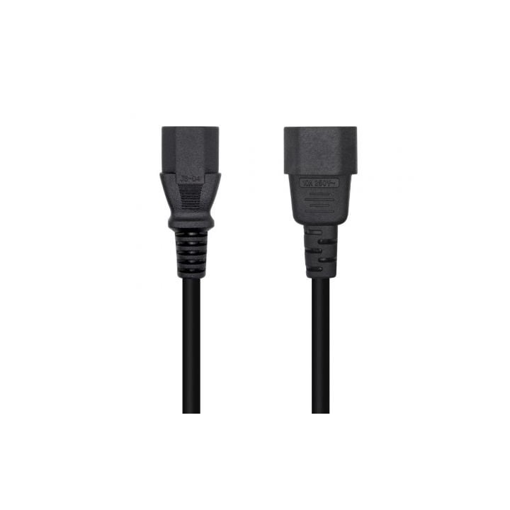 Cable Alimentación Aisens A132-0532/ IEC C13 Hembra - IEC C14 Macho/ 10m/ Negro