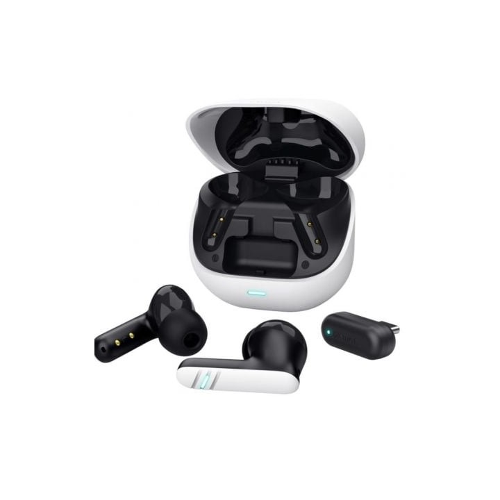 Auriculares Bluetooth Trust GXT 409 Oxxie 25478 con estuche de carga/ Autonomía 7h/ Blanco y Negro