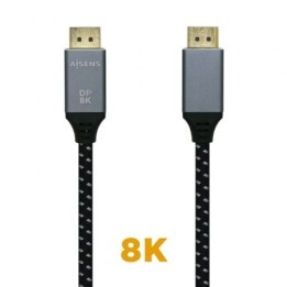 Cable DisplayPort 1.4 8K Aisens A149-0435/ DisplayPort Macho - DisplayPort Macho/ 1m/ Negro Gris