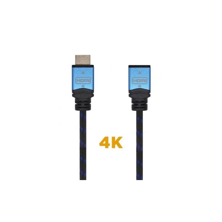 Cable Alargador HDMI Aisens A120-0454/ HDMI Macho - HDMI Hembra/ 3m/ Negro/ Azul