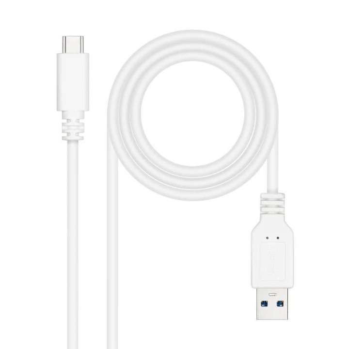 Cable USB 3.1 Nanocable 10.01.4002-W/ USB Tipo-C Macho - USB Macho/ 2m/ Blanco